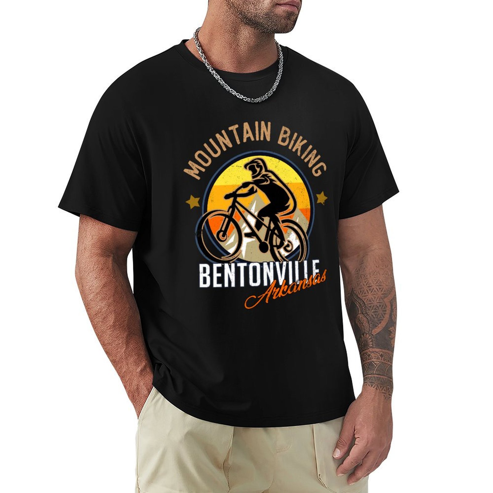 Mountain Biking Arkansas - Camiseta de ciclismo de montanha Bentonville