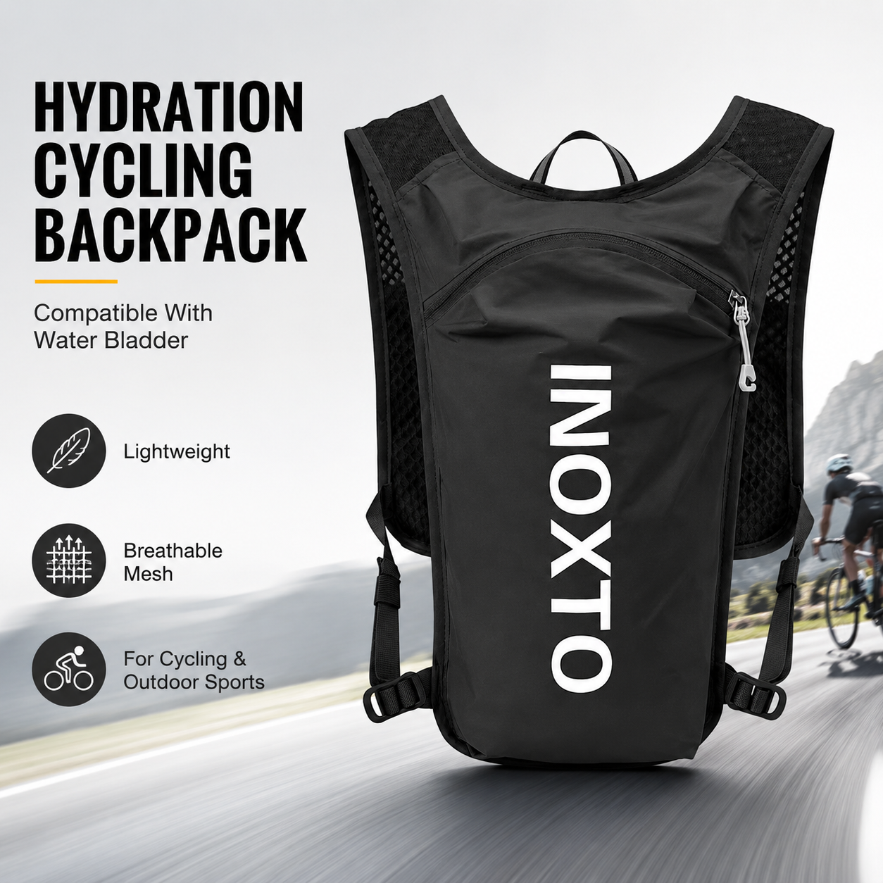 Mountain Biking Vest - Colete de Hidratação Respirável de 5L,