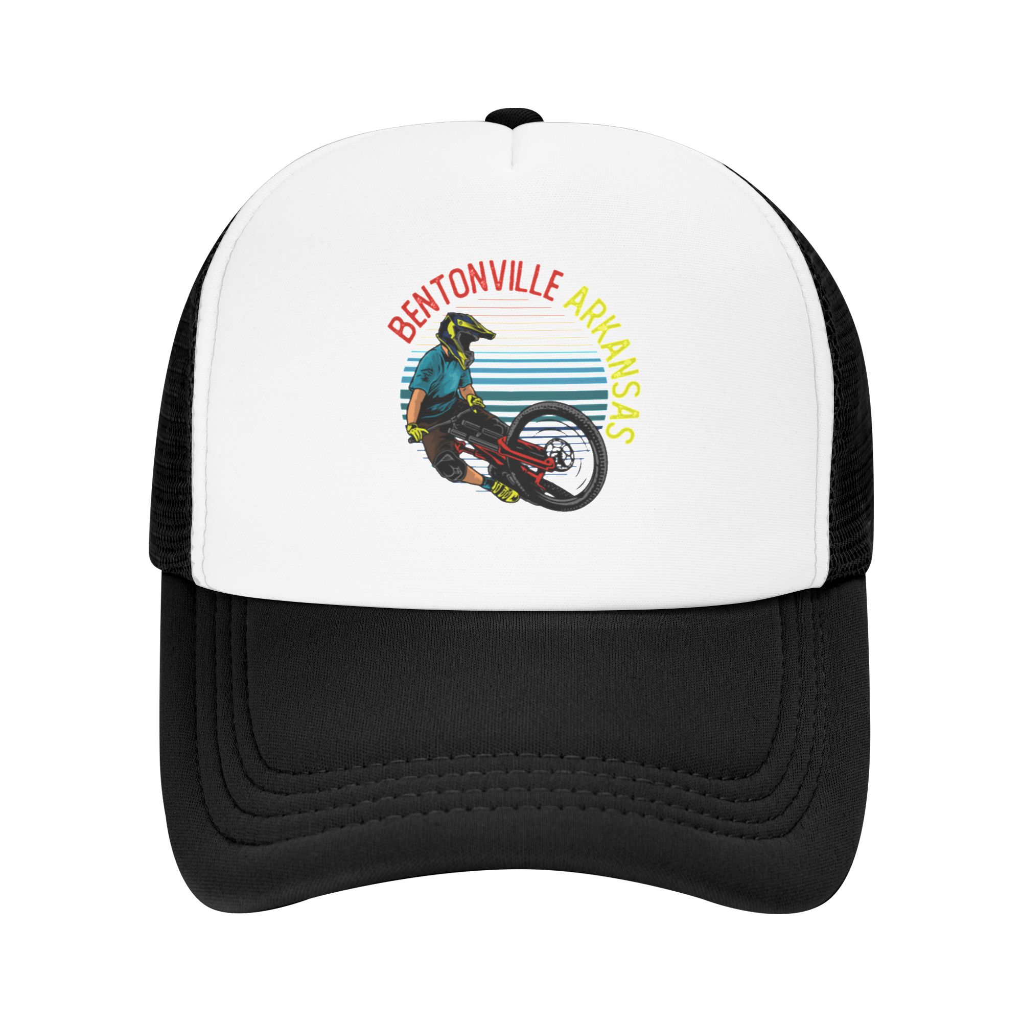 Mountain Biking Arkansas - Boné de beisebol de malha vintage