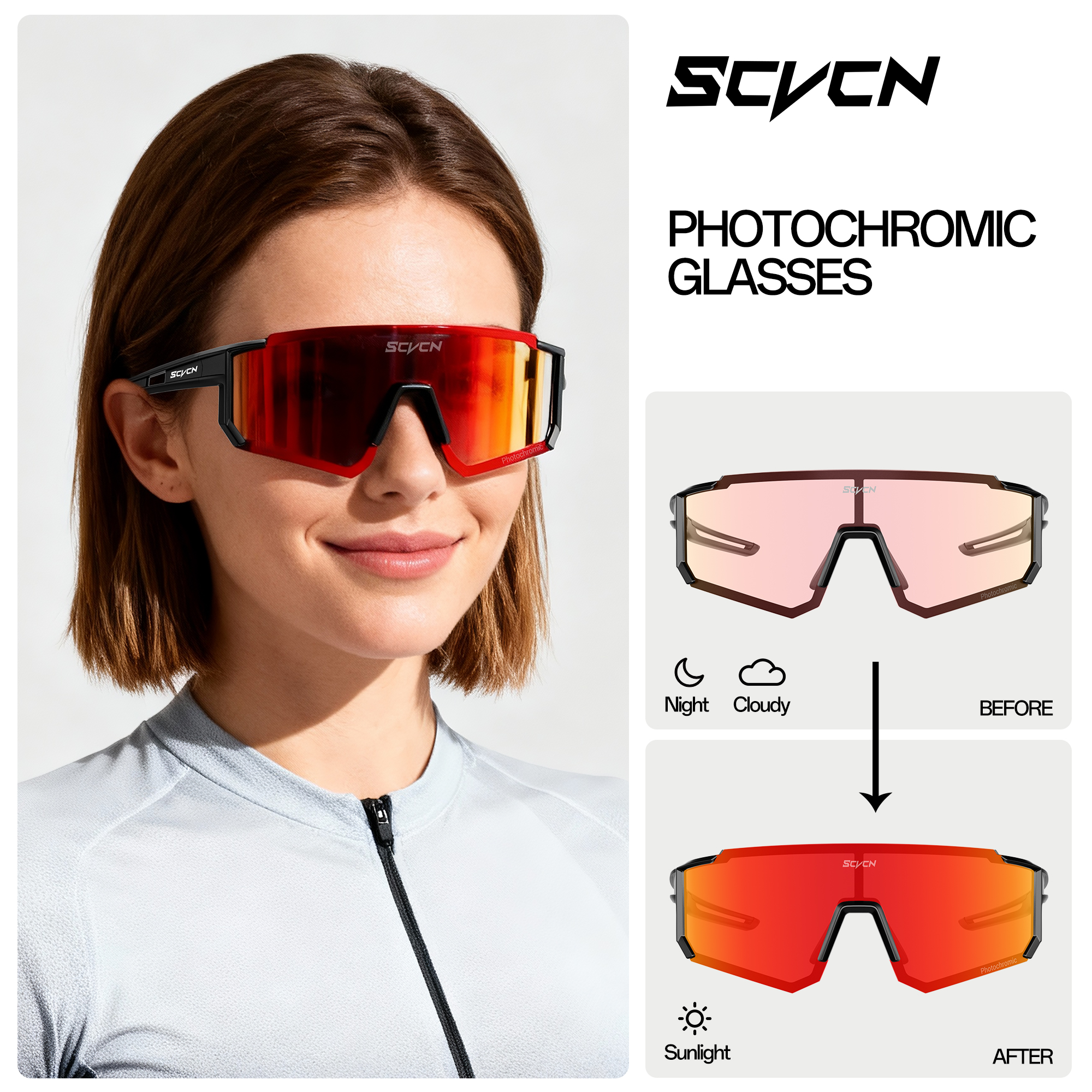 Scvcn quente fotocromático pro - Mountain Biking Goggles avaliação e preço